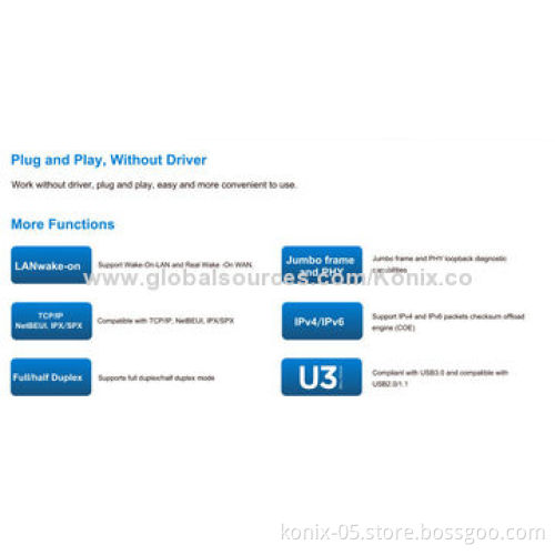 High-speed Gigabit USB 3.0 Ethernet Adapter